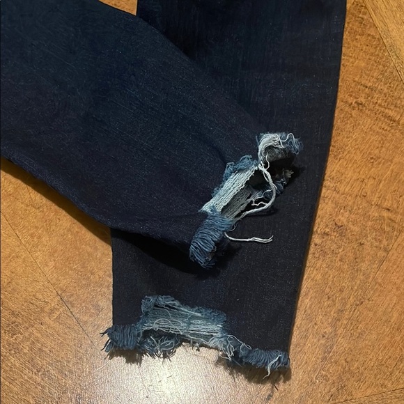 Dark Wash Distressed Jeans - Picture 3 of 10